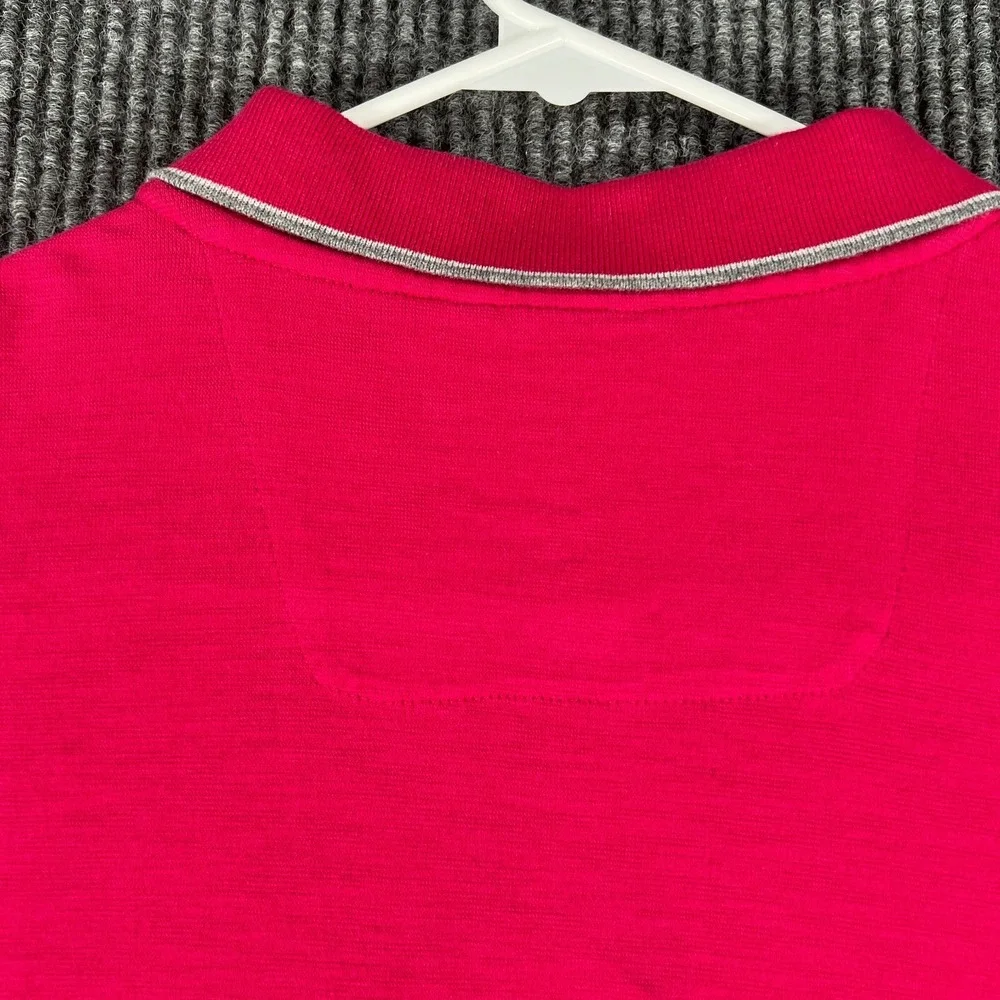 Calvin Klein‎ Mens Shirt Polo Large Pink Short Sleeve Pocket Lightweight Preppy